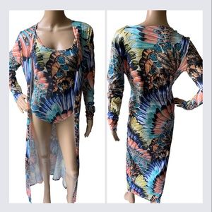 One Piece Swimsuit w/ Coverup Size Small